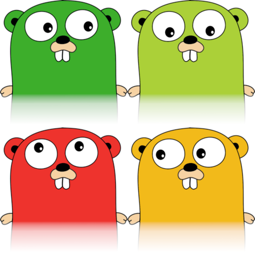 Logo showing four gophers in the colours of OpenCL logo